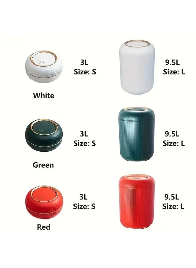1pc Luxury White Touch Top Trash Can 9 5L Odor Proof Kitchen Bin With Lid For Bathroom Bedroom Office Living Room - Image 5