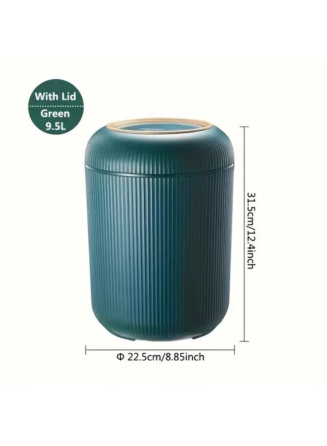 1pc Luxury White Touch Top Trash Can 9 5L Odor Proof Kitchen Bin With Lid For Bathroom Bedroom Office Living Room - Image 2