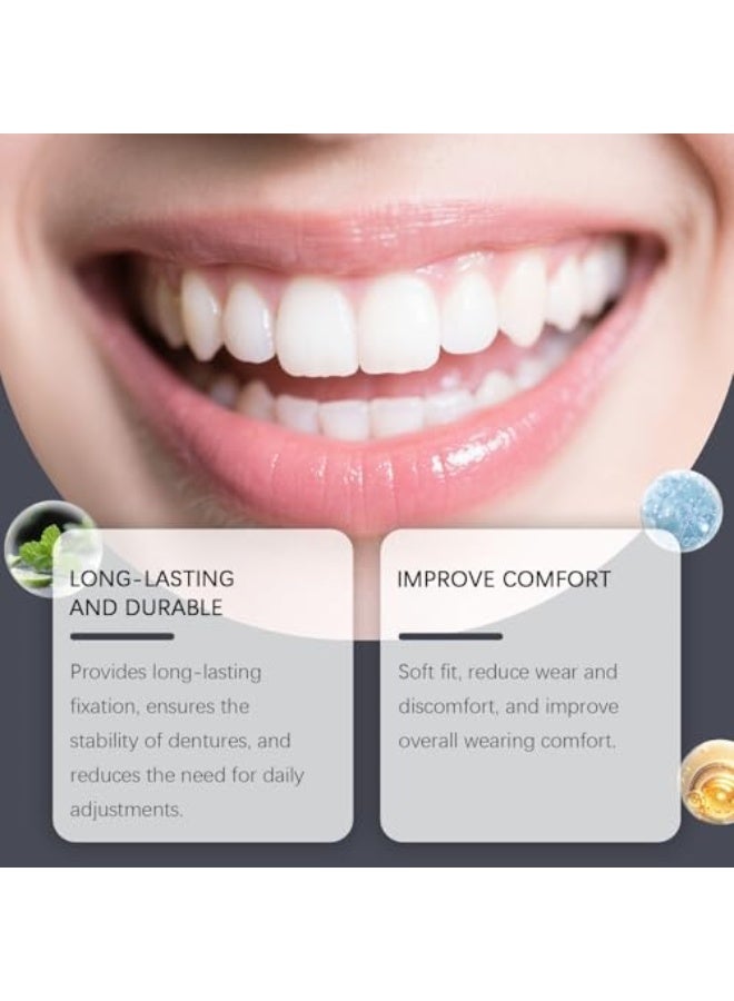 أورالحوي لاصق طقم الأسنان المقاوم للماء، لاصق للأسنان خالٍ من الزنك، غراء طقم الأسنان مع قوة تثبيت قوية، حجم السفر (40 جرام، 1.41 أونصة) - Image 3