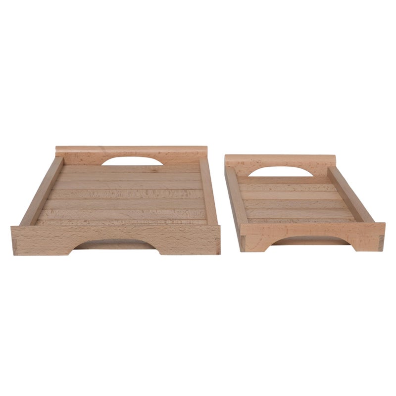 ITOS365 Wooden Handmade Serving Tray Set of 2, for Tea, Coffee, Snacks Kitchen and Dining Table Home Decor - Image 4