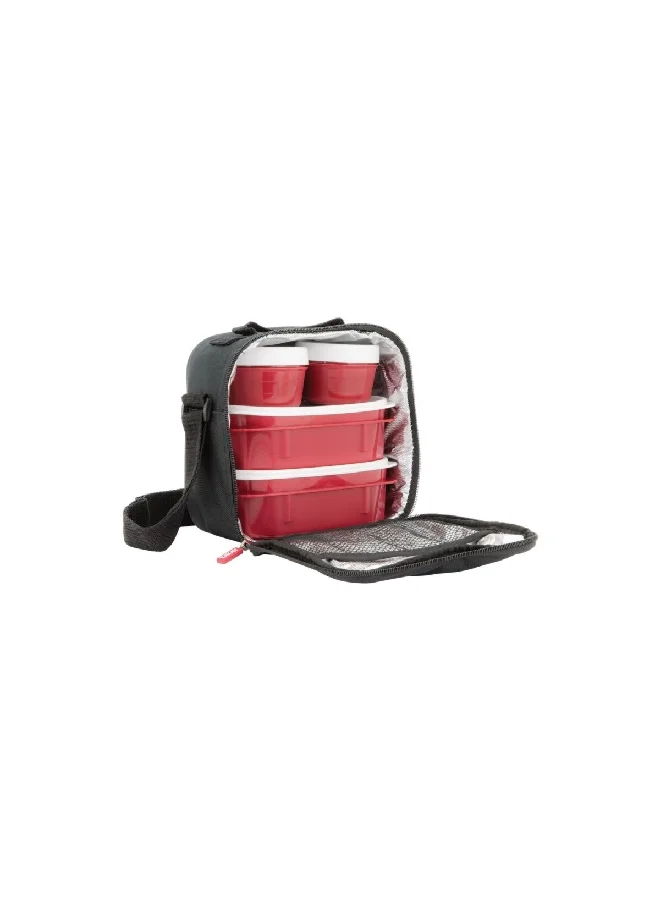 TATAY Urban Food Display Lunch Box Set White and Red 9.1 x 8.9 x 5 Inch 1167500