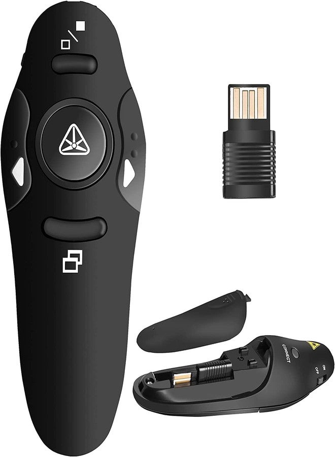 rts Wireless Presentation Clicker for PowerPoint Presentations, USB Dongle Presenter Remote with RF 2.4GZ Laser Pointer Slide Clickers for Mac/Windows/Linux, Computer/Laptop, Google Slide/PPT/Keynote - Image 1
