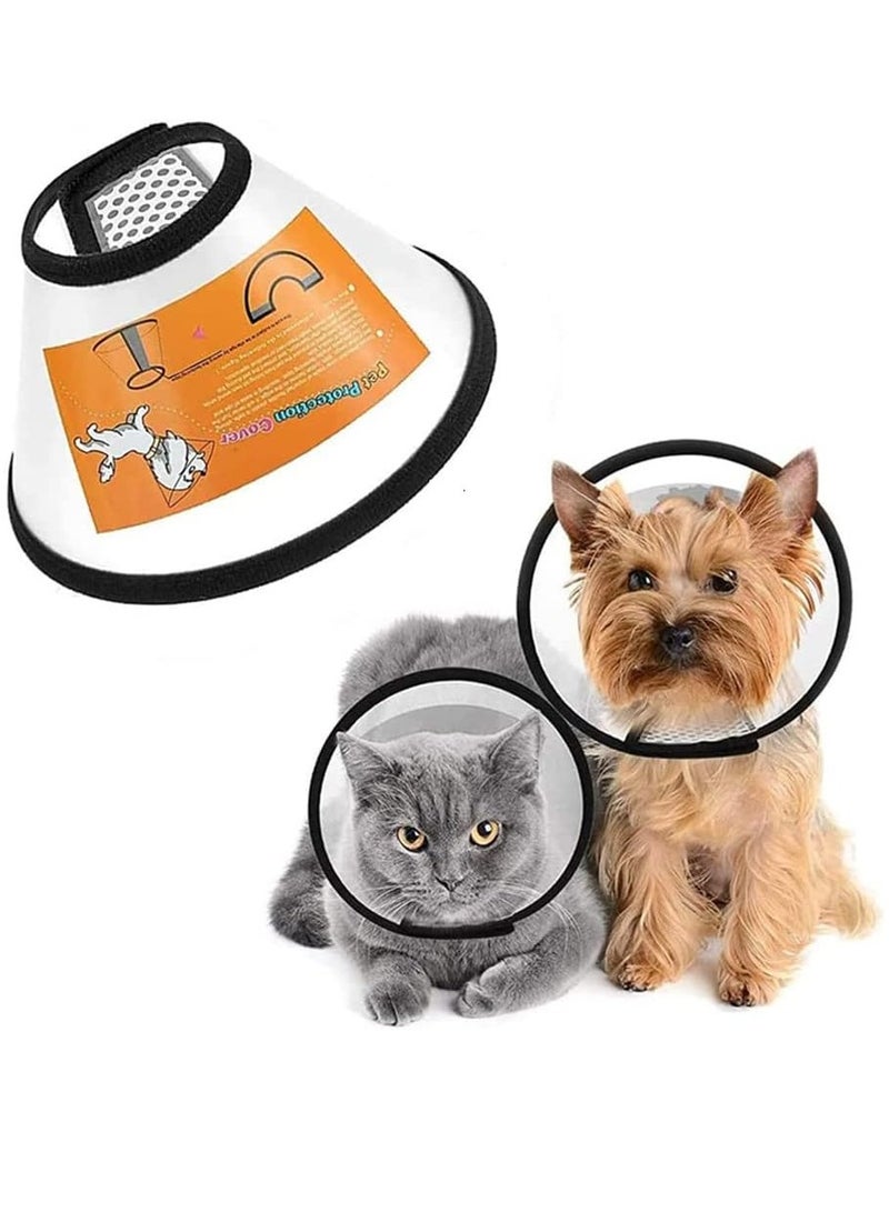 A.M Cat and Dog Cone Collar, Adjustable Recovery Pet Cone, Plastic Elizabethan Collar Protects Wound Healing Practical Dog Cone, Pet Cone - Image 1