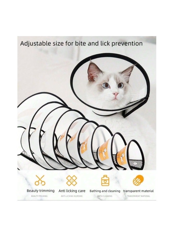 A.M Cat and Dog Cone Collar, Adjustable Recovery Pet Cone, Plastic Elizabethan Collar Protects Wound Healing Practical Dog Cone, Pet Cone - Image 3