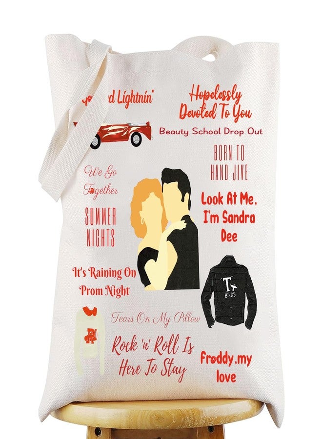 G2TUP Danny & Sandy Muscial Tote Bag Musical Lover Gift Hopelessly Devoted To You Shoulder Bag Danny Theater Merch (Look At Me T) - Image 1