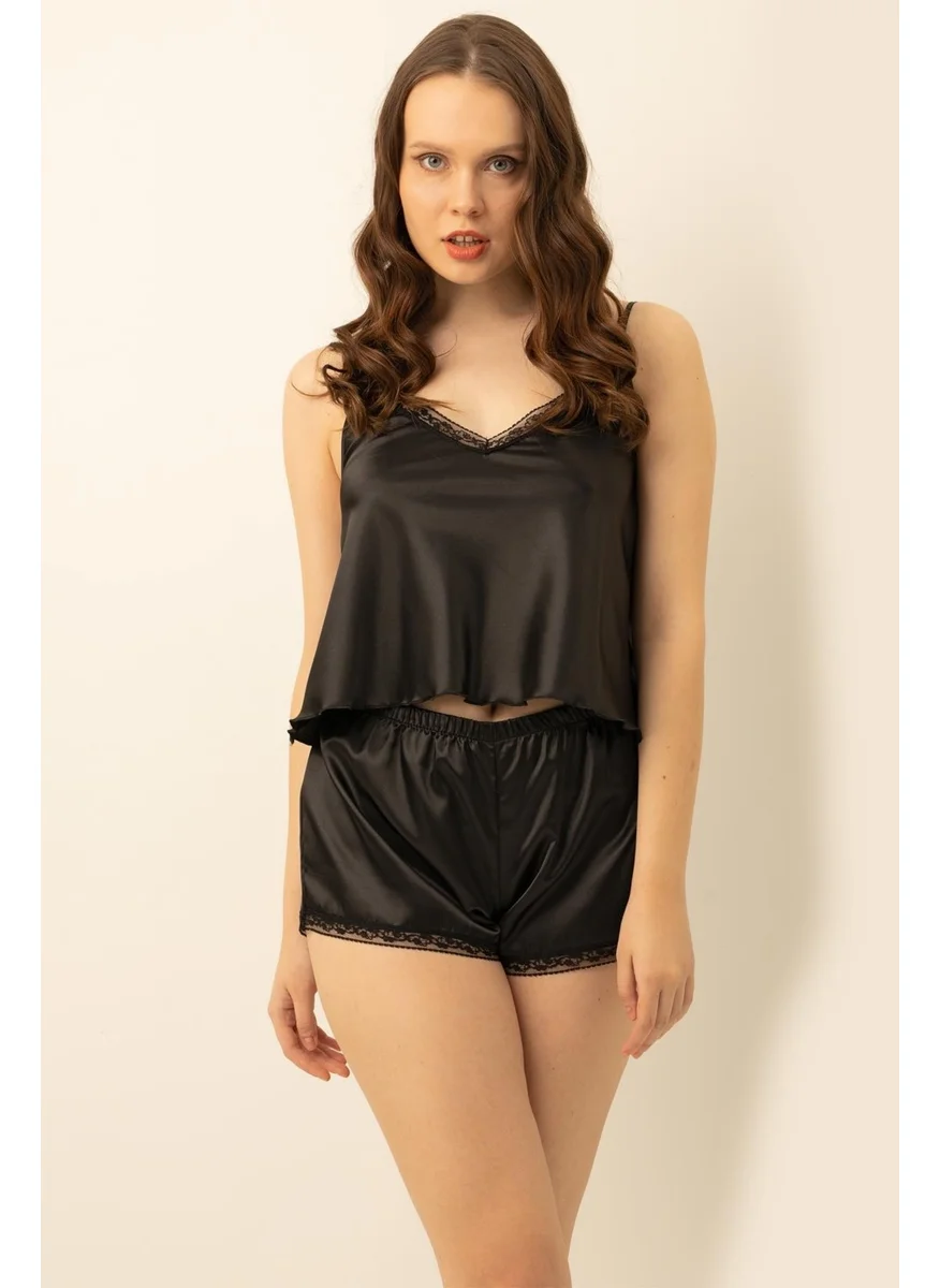 دو رى مى Satin Shorts Set