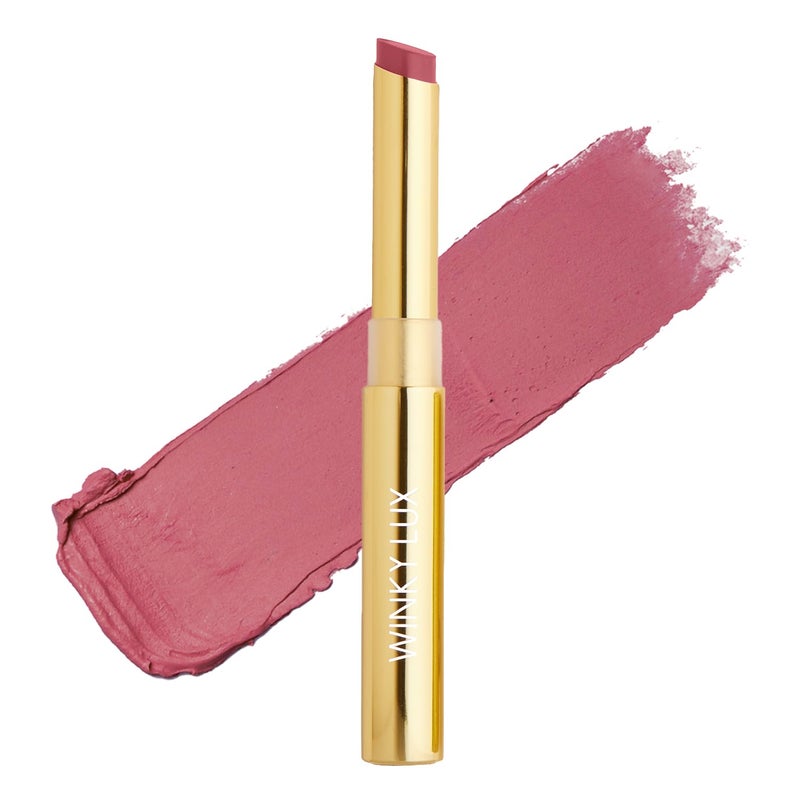 Winky Lux Skinny Plump Demi Matte Lipstick - Brownish Pink Lip, Natural Plump Lipstick, Weightless Long Lasting Soft Matte Lip Crayon, Infused with Hyaluronic Acid & Plum Oil, Room Service - Image 1