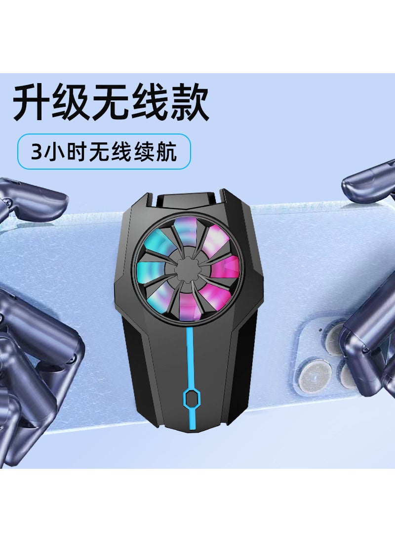 Generic H15 Gaming Phone Cooler Silent ClampF15 battery air-cooled radiator-Black (300 mA + colored lights + three-gear adjustment) F15 battery air-cooled radiator-Black (300 mA + colored lights + three-gear adjustment) 