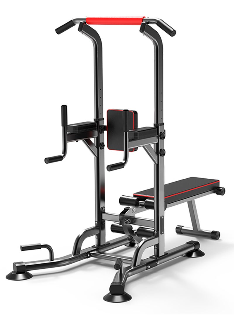 ETG Multifunction Power Tower with Bench Pull Up Bar Dip Station for Home Gym Workout Strength Training Fitness Equipment  - Image 1