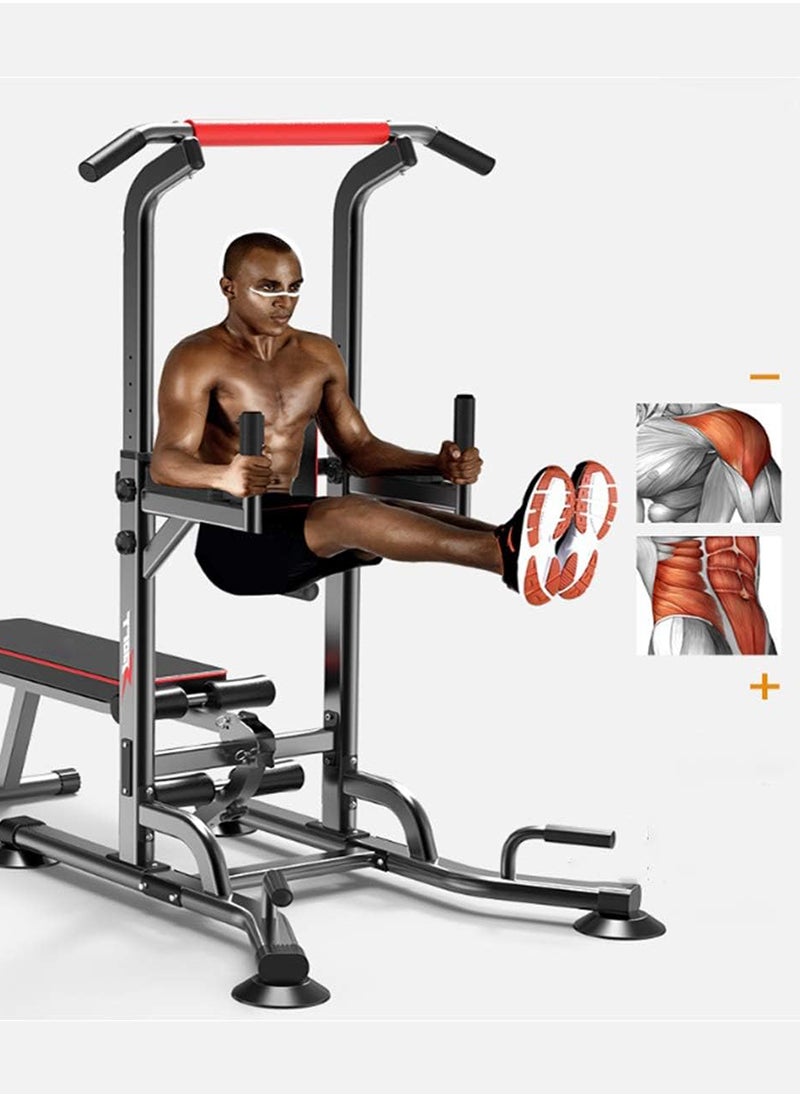 ETG Multifunction Power Tower with Bench Pull Up Bar Dip Station for Home Gym Workout Strength Training Fitness Equipment  - Image 3