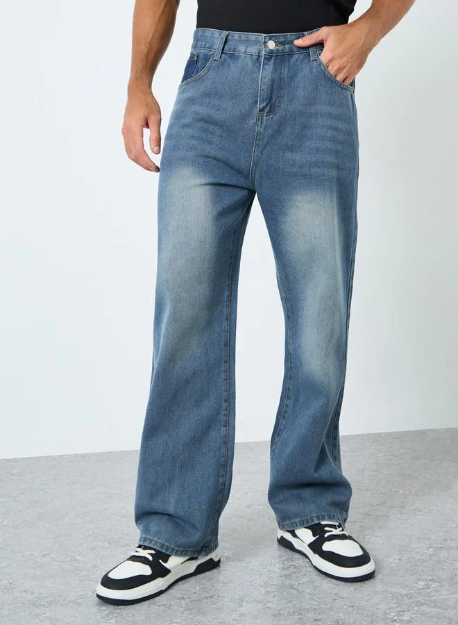 Styli Styli Men Mid Rise Straight Fit Jeans