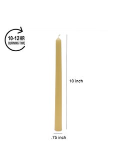 AURA Aura 10 Inch Long Taper Unscented White Candles for Home Decor (Set of 12 Units)  - Image 4