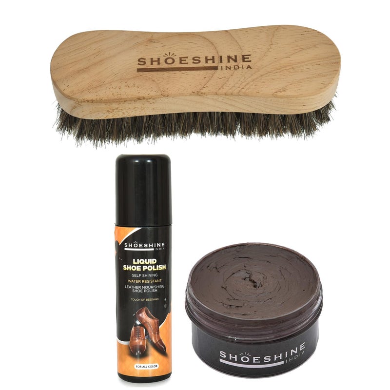 SHOESHINE فرشاة أحذية + مجموعة كريم تلميع الأحذية - Image 1