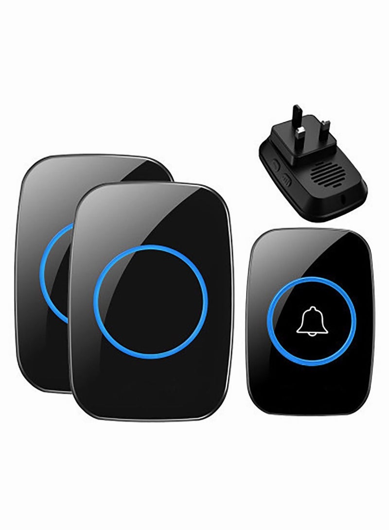Wireless Doorbell Plug in Waterproof 2 Receivers and 1 Transmitter for Home Office Hotel Dormitory  - Image 1