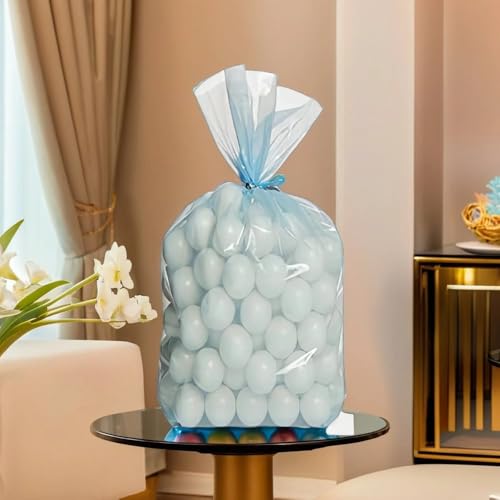 Unique Party أكياس بلاستيكية هدايا حفلات سيلوفان زرقاء للأطفال - 11.5" × 5" (30 قطعة) | مثالية للهدايا، الحلوى، المكافآت - Image 4
