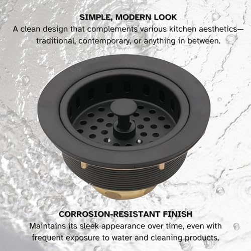 Westbrass سلة تصفية حوض المطبخ الكبيرة على طراز العمود من ويستبراس D214-12 مقاس 3-1/2 بوصة، برونز مصقول - Image 4