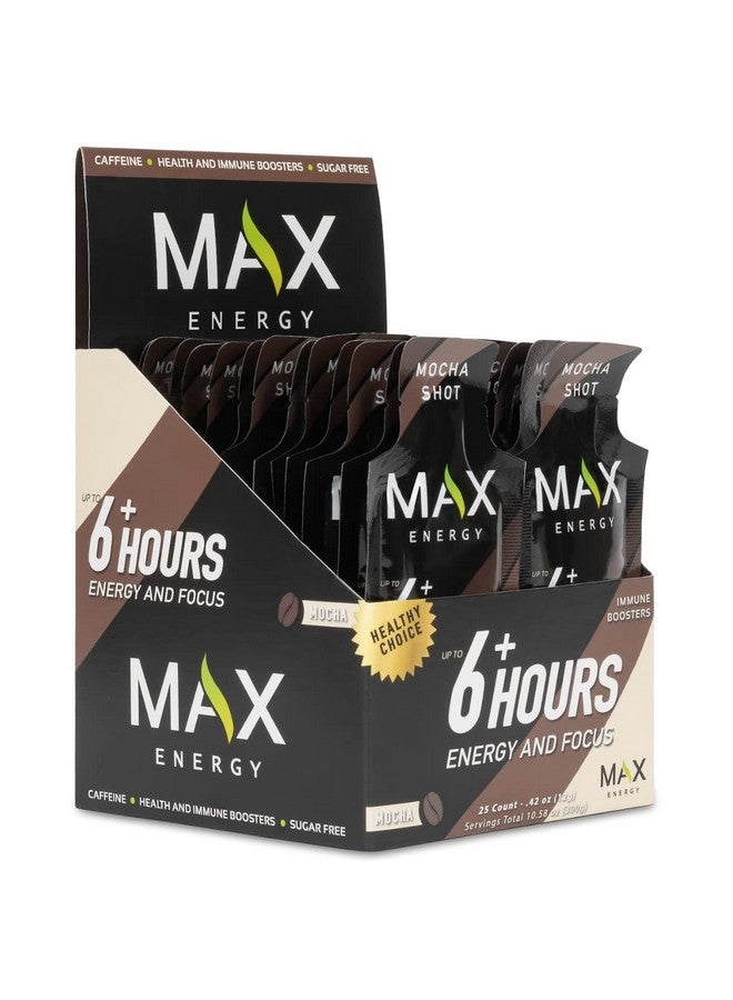 Max Max Energy Mocha Shot, Healthy Energy & Immune Boosters, Sugar Free, 5 Calories Each, Up To 6 Hours Of Energy, 25 Pack  - Image 1