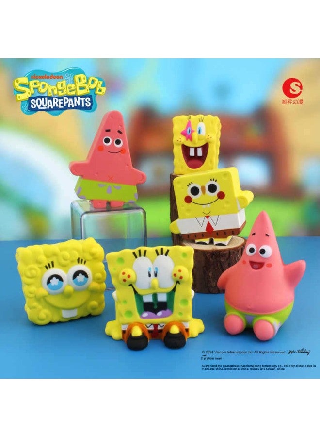 Authentic Spongebob Squarepants Patrick Star Pinch Fun Slow Rebound Trendy Decompression And Decompression Toy 100mm Gacha Wholesale-Color:100mm Gashapon Bag/25 Pieces Per Bag (single Price)