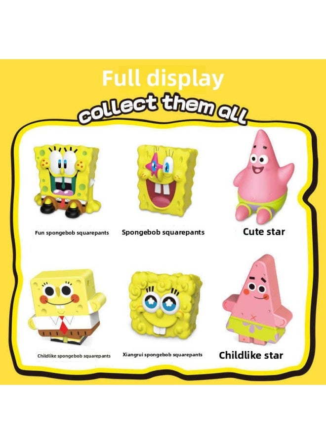Authentic Spongebob Squarepants Patrick Star Pinch Fun Slow Rebound Trendy Decompression And Decompression Toy 100mm Gacha Wholesale-Color:100mm Gashapon Bag/25 Pieces Per Bag (single Price)