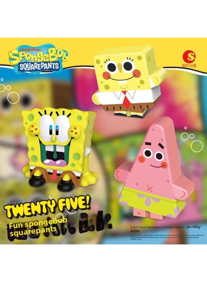 Authentic Spongebob Squarepants Patrick Star Pinch Fun Slow Rebound Trendy Decompression And Decompression Toy 100mm Gacha Wholesale-Color:100mm Gashapon Bag/25 Pieces Per Bag (single Price)