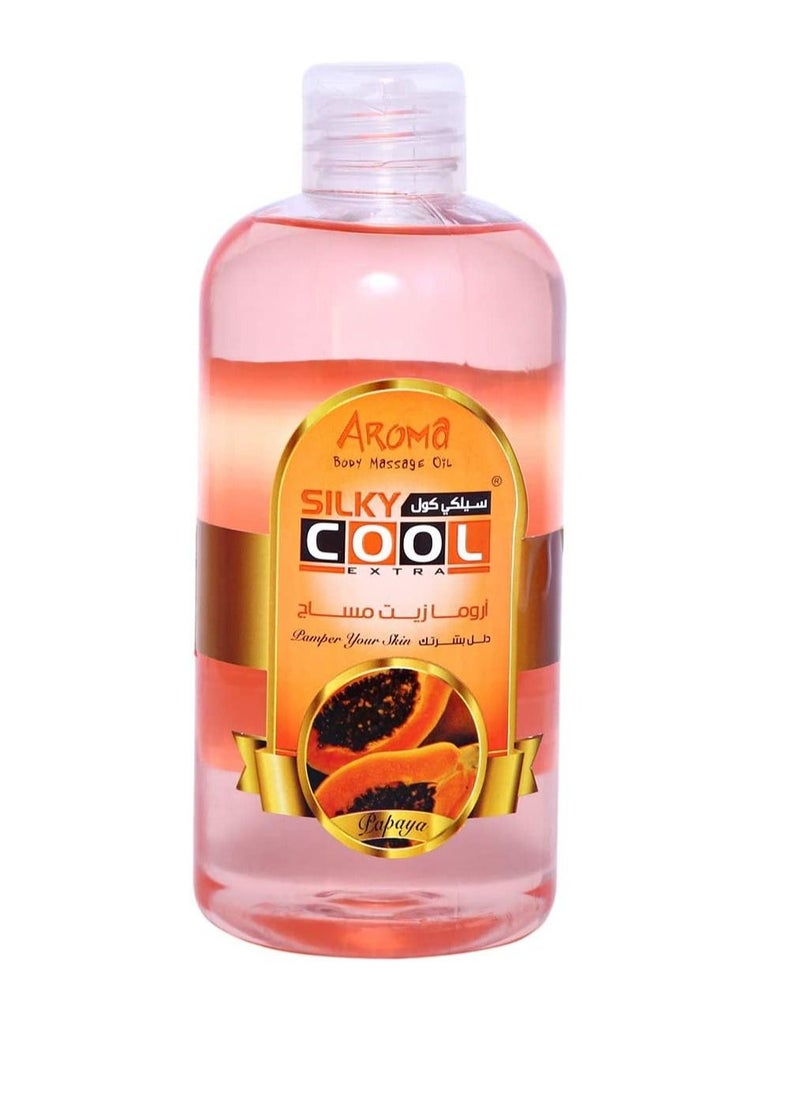 Silky Cool Silky Cool Papaya Body Massage Oil (Pink, 500ml)  - Image 1