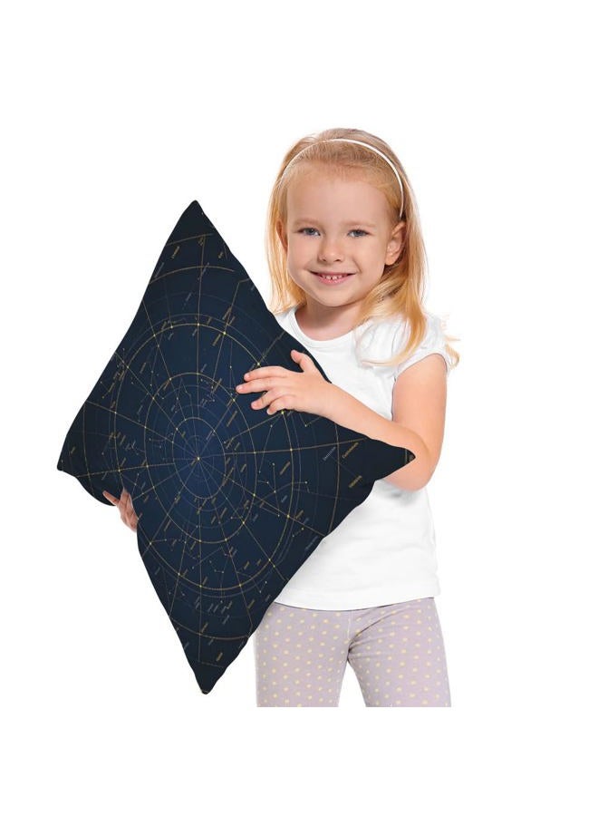 Moslion Star Map Throw Pillow Cover City Light Constellation in Night Sky Cotton Linen Decorative Pillow Case 18 x 18 Inch Standard Square Cushion Cover for Sofa Bedroom Men Women - Image 4