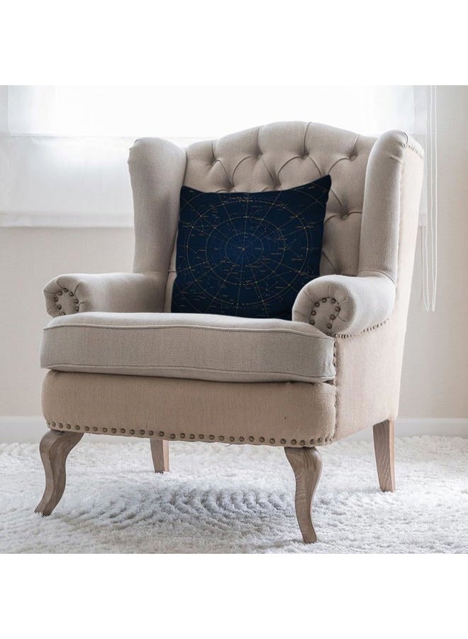 Moslion Star Map Throw Pillow Cover City Light Constellation in Night Sky Cotton Linen Decorative Pillow Case 18 x 18 Inch Standard Square Cushion Cover for Sofa Bedroom Men Women - Image 2