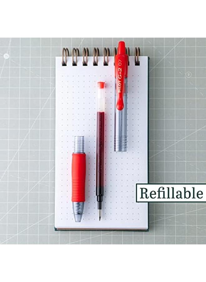 بايلوت أقلام جل فاخرة G2 ذات نقطة رفيعة 0.7 مم باللون الأحمر، عبوة من 8 أقلام - Image 2