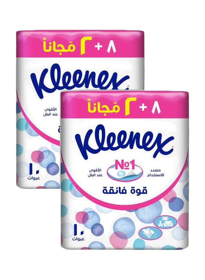 Kleenex Essentials Ultra Strong Facial Tissues,2Ply, 130 Sheets , 8+2Piece Pink, Bundle of 2 - Image 1