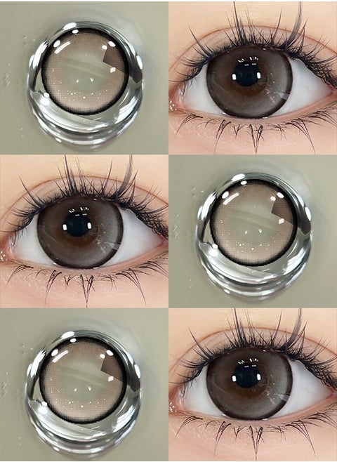 ميل كريك لون العدسات اللاصقة 14.5mm هيدروجيل العدسات المتاحة لمدة 12 شهرا 1 زوج من النظارات 2 براون