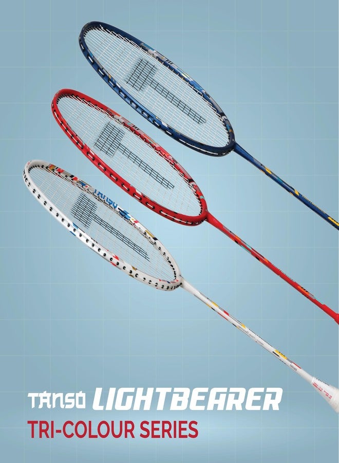 Tanso مضرب تنس الريشة TANSO Lightbearer المصنوع بالكامل من الجرافيت فائق الخفة من ألياف الكربون (شد 32 رطلاً، طول 675 مم، وزن 77 جرامًا، مزود بأوتار ممتازة وغطاء كامل للمضرب) - Image 4