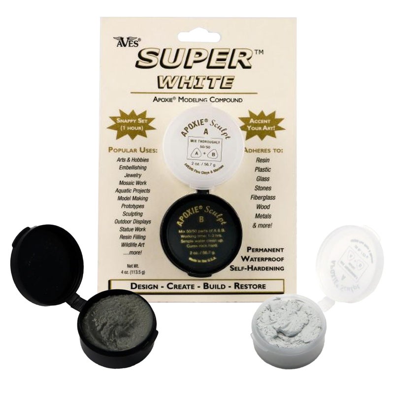 Aves Apoxie Sculpt Super White 2 Part Modeling Compound A B 14 Pound Apoxie Sculpt for Sculpting Modeling Filling Repairing Easy to Use Self Hardening Modeling Compound