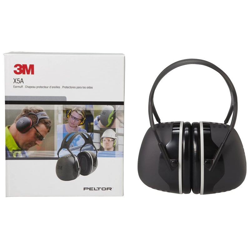3M PELTOR Ear Muff Hearing Protection, Over the Head Earmuffs, X Series X5A, NRR 31 dB, Pack of 1, Construction, Manufacturing, Automotive, Maintenance, Black - Image 3