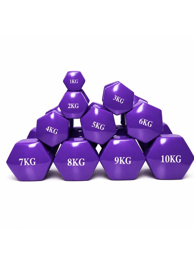 SportQ Pair of non-slip vinyl dumbbells, sports weights for home workouts – ergonomic design for a firm grip – suitable for strength training, cardio, and body sculpting - Image 1
