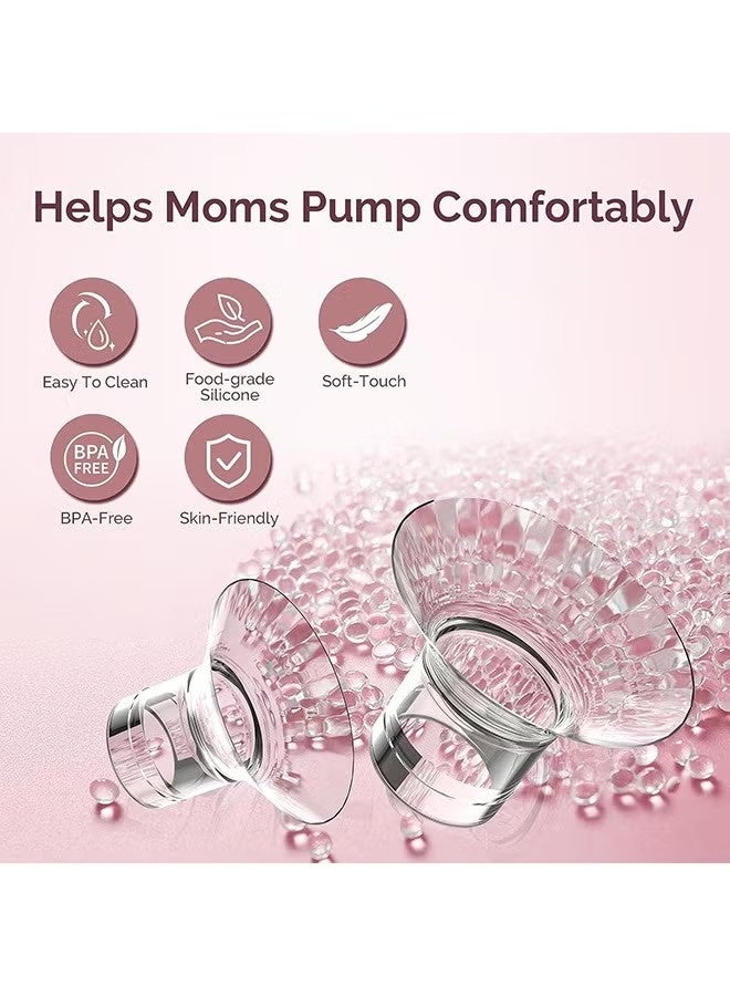 5 Pcs Silicone Flange Inserts 13/15/17/19/21mm, for Momcozy, Medela, Willow S9/S10/S12 Wearable Hand Free Breast Pump Flange Insert, Reduce 24mm Shield/Flange Nipple Tunnel Down to Correct Size - Image 3