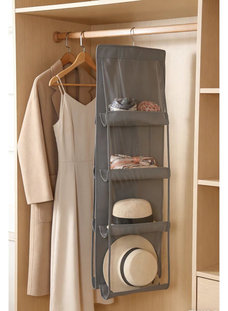 Space-Saving Foldable Hanging Handbag Organizer 8 Pockets Durable Non-Woven Closet Storage - Image 3