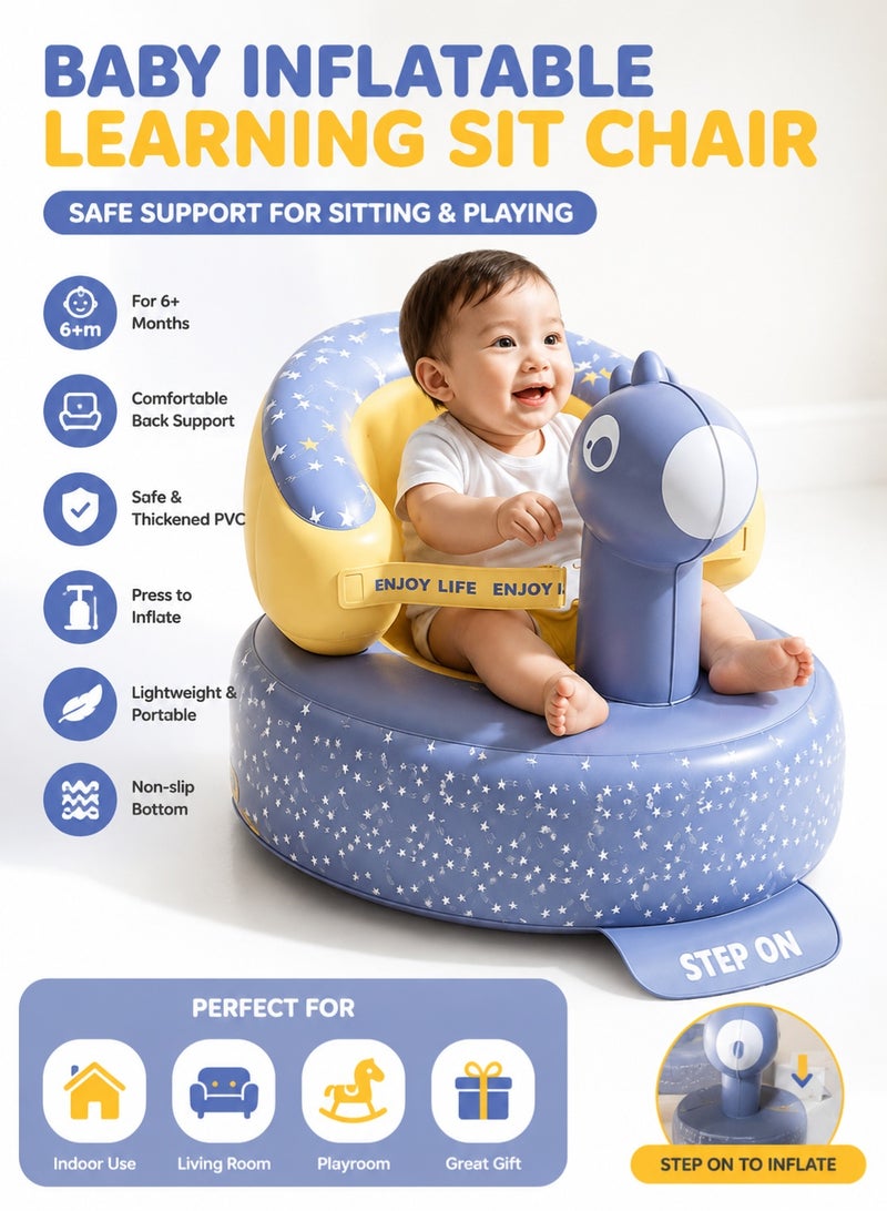 HUMJO Press-to-Inflate Baby Sitting Chair,Inflatable Seat,Baby Chair,Bath Seat,and Sofa for Infants - Image 1