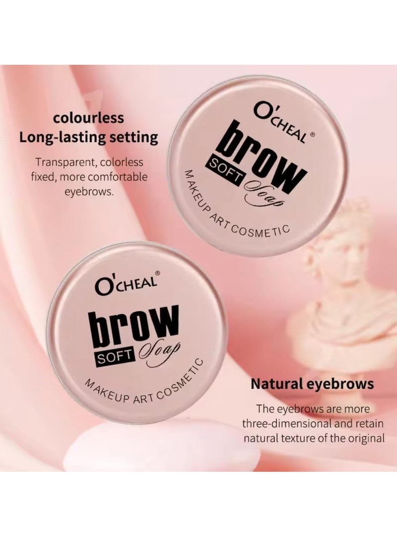 OCHEAL - Brow Lift Soft Soap Clear Eyebrow Styling Soap Eyebrow Wax Clear Brow Glue Gel Eyebrow Soap Kit Long Lasting Brow Soap Colorless Natural Eyebrow More Hold Flexible Instant Dry Brow Gel Soap 8g - Image 1