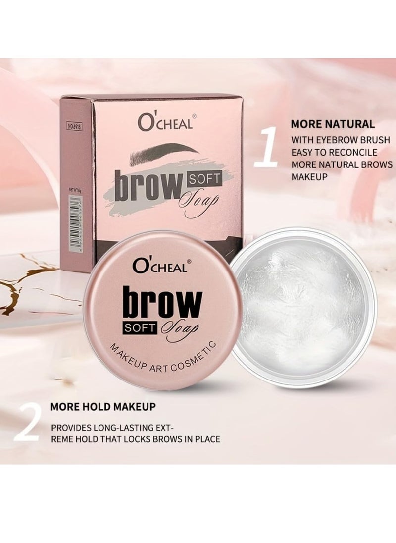OCHEAL - Brow Lift Soft Soap Clear Eyebrow Styling Soap Eyebrow Wax Clear Brow Glue Gel Eyebrow Soap Kit Long Lasting Brow Soap Colorless Natural Eyebrow More Hold Flexible Instant Dry Brow Gel Soap 8g - Image 1