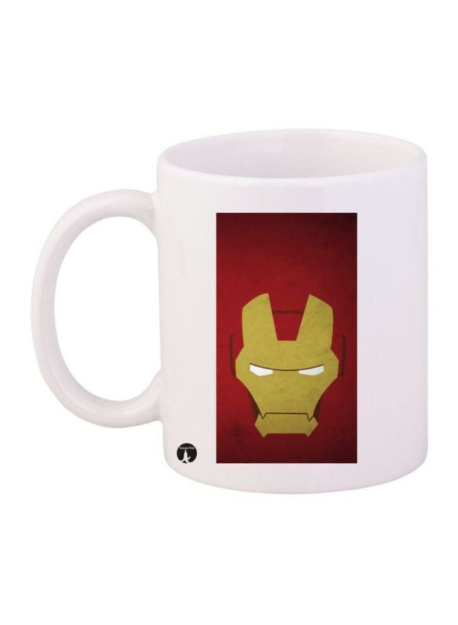 RYN Iron Man Printed Coffee Mug White/Red/Beige