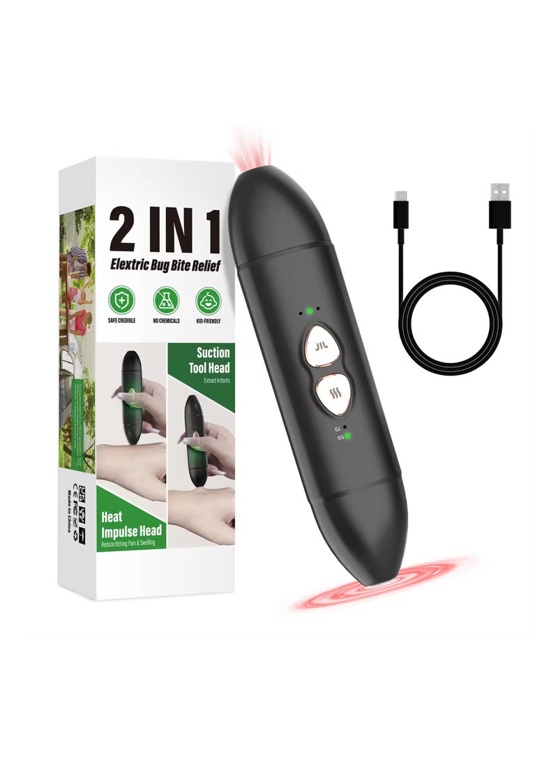 SYOSI - Insect Sting & Bite Relief, 2-IN-1 Bug Bite Relief with Suction Tool and Heat Mosquito Itch Relief, Rechargeable Bug Bite Sucker & Fast Itch Relief from Bug & Mosquito Bites, Summer Outdoor Gadget - Image 1