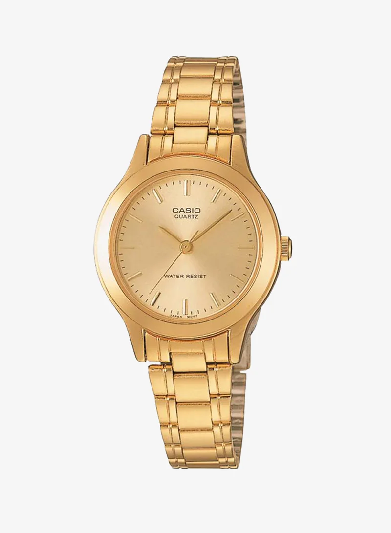 Casio Women's Analog Display Watch With Gold Stainless steel Strap - LTP-1128N-9A