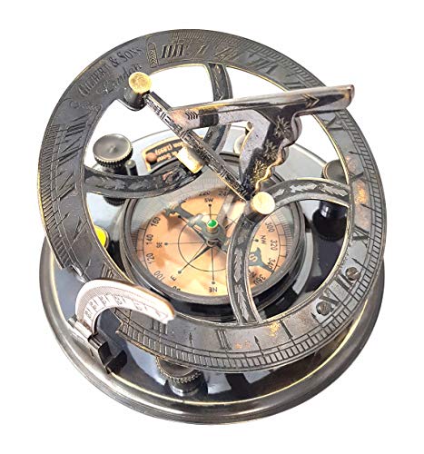 Brass Nautical - 5 inches Large Sundial Compass in Rosewood Case Top Grade Calibrated Vintage Gift - Image 5