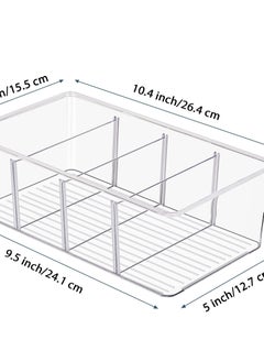 Excefore Food Storage Organizer Bins, Clear Plastic Storage Bins for Pantry, Kitchen, Fridge, and Cabinet Organization, 2 Compartment Holder for Packets, Snacks, Pouches  - Image 2