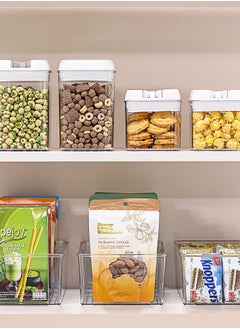 Excefore Food Storage Organizer Bins, Clear Plastic Storage Bins for Pantry, Kitchen, Fridge, and Cabinet Organization, 2 Compartment Holder for Packets, Snacks, Pouches  - Image 5