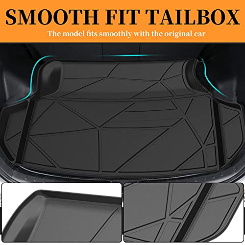 Elsetyler Cargo Liner for Dodge Charger/Chrysler 300 - Black TPO All Weather Heavy Duty Waterproof Rear Cargo Tray Trunk Floor Mat Protector Compatible with 2011-2023 Dodge Charger/Chrysler 300 - Image 2