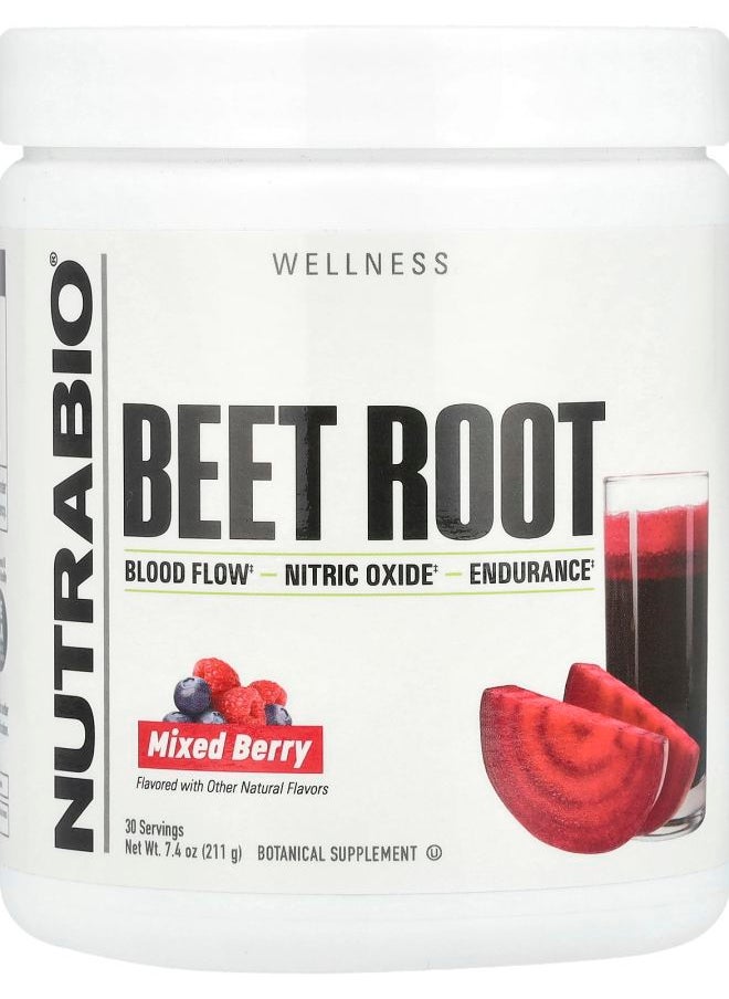 NutraBio Beet Root Mixed Berry 7.4 oz (211 g) 