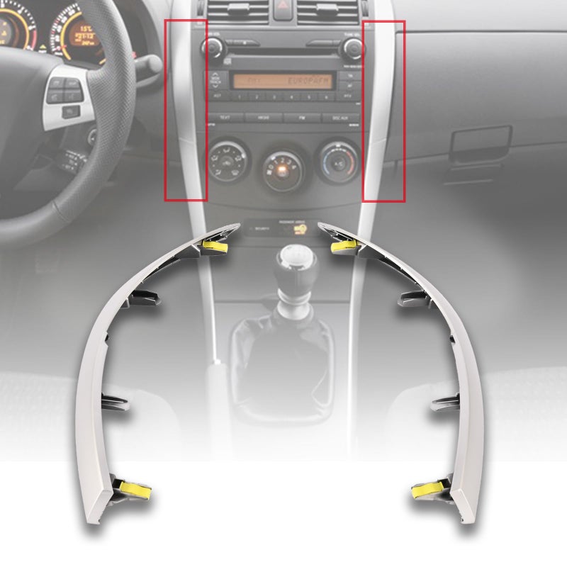 Getfarway شريط تغطية لوحة القيادة العلوية الجانبية اليسرى واليمنى من Getfarway 55436-02330 55435-02370 متوافق مع تويوتا كورولا 2010 2011 2012 2013، إطار مخرج الهواء في لوحة القيادة A/C - Image 1