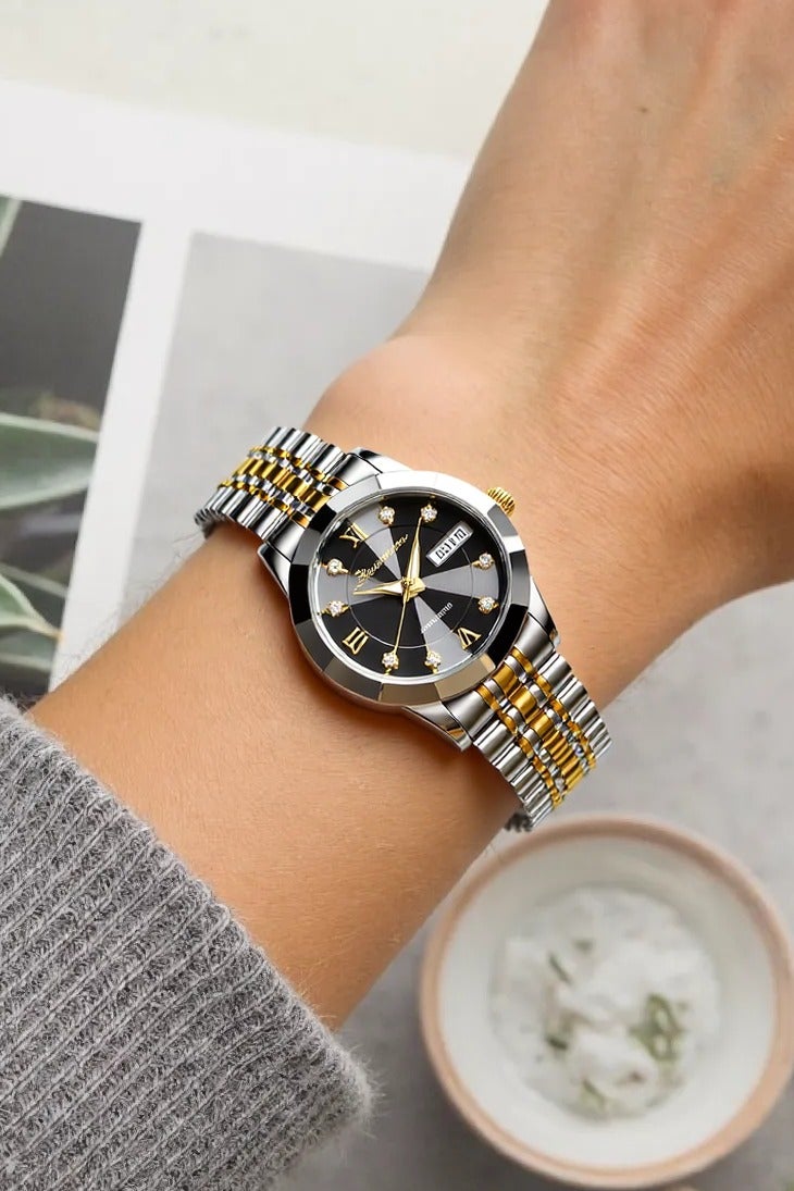 پوداجار المرأة ساعة، النساء للماء مضيئة الكوارتز الكلاسيكية ساعة المعصم-30mm - Image 2