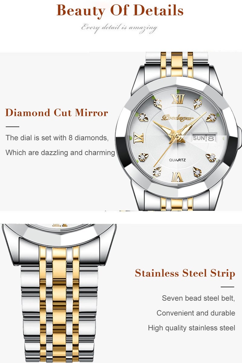 پوداجار المرأة ساعة، النساء للماء مضيئة الكوارتز الكلاسيكية ساعة المعصم-30mm - Image 4